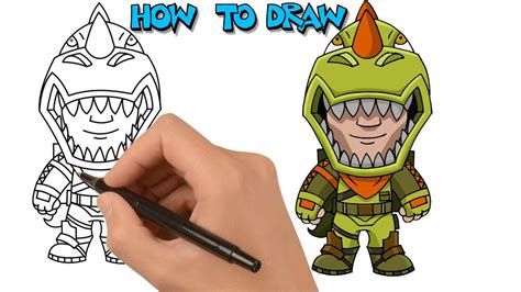 How To Draw Fortnite Rex Skin Step By Step Tutorial Youtube