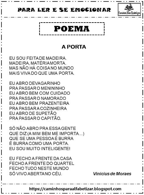 CAMINHOS PARA ALFABETIZAR LEITURA DE POEMAS