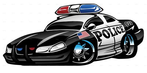 Police Muscle Car Cartoon By Jeffhobrath Graphicriver