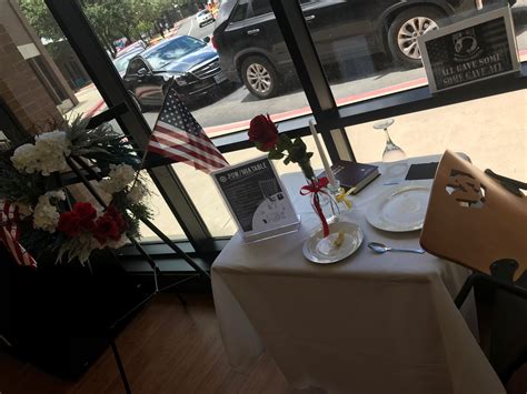 As you entered the room, you may have noticed a special table; Table for 1, POW MIA | Table, Table settings, Pow mia