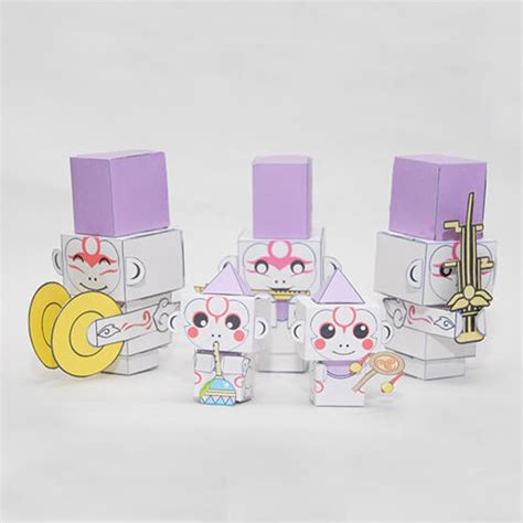 Hanagami Monkeys Brush Gods Paper Toy Free Printable Papercraft Templates