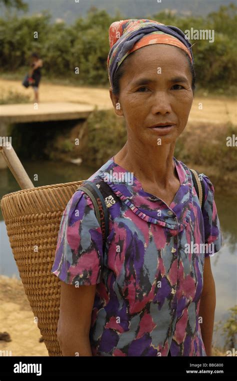 Portrait Of A Laotian Woman Dress In Traditional Ethnic Minority Style Nearby Vang Vieng Laos