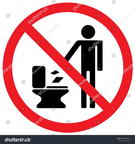 Vektor Stok Do Not Throw Paper Toilet Sign Tanpa Royalti 738606070
