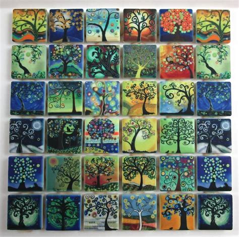 Funky Trees Tree Art Designs Mosaic Tile Pieces Ceramic Etsy Tree