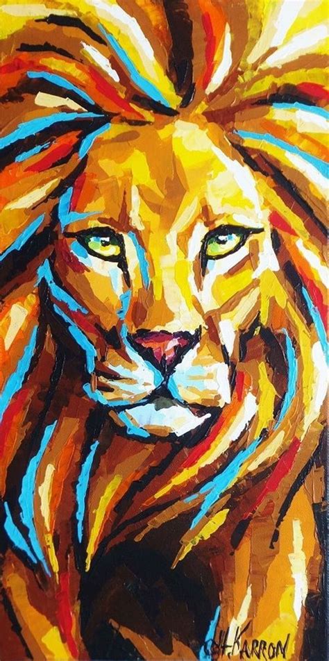 80 Artistic Acrylic Painting Ideas For Beginners Lion Painting