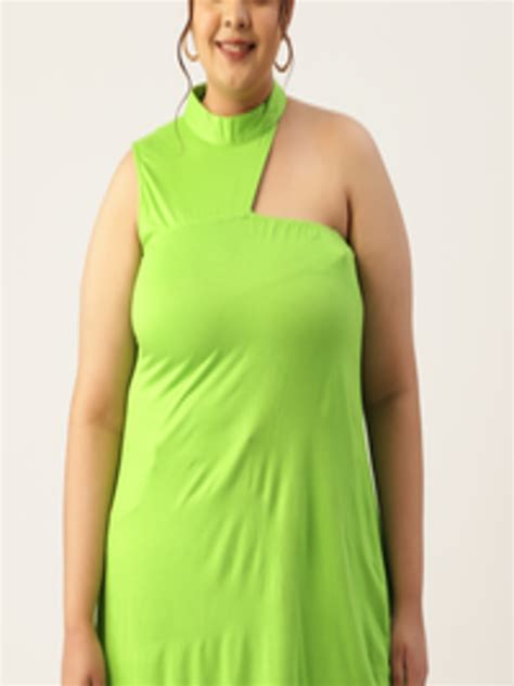 Buy Therebelinme Plus Size High Neck Longline Top With Cut Out Detail