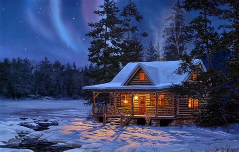 Winter Forest House Wallpapers Wallpaper Cave