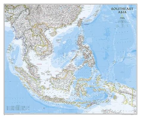 National Geographic Southeast Asia Wall Map Classic Laminated 38 X 32 In National