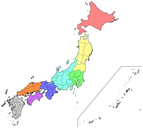This map shows a combination of political and physical features. ファイル:Regions and Prefectures of Japan no labels.svg - Wikipedia