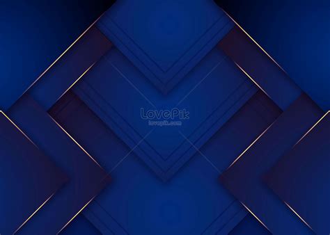 Blue Stripe Gradient With Gold Line Banner Background Download Free