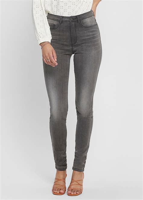 Only Damen Noos Skinny Jeans Hose 5 Pockets High Waist Dunkel Grau Denim 77onlineshop