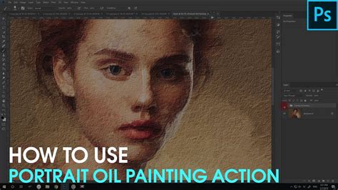 How To Use Oil Painting Photoshop Actions Portrait Oil Painting Youtube