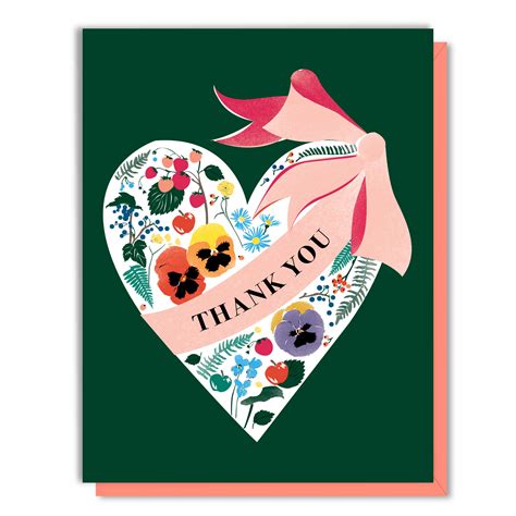 Thank You Floral Heart Card Driscoll Design