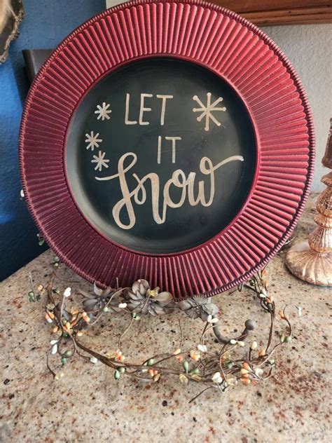 Distressed Charger Plate Chalkboard Sign With Hand Lettering Etsy