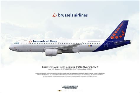 Brussels Airlines Airbus A320 214 Oo Snb Airliner Profile Art Print