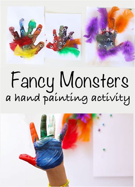 Fancy Monster Finger Paint Hand Prints Fun With Mama