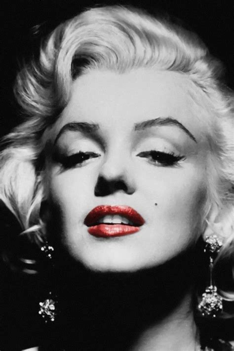 Marilyn Monroe Black And White Red Lips Poster Marilyn Monroe Frases