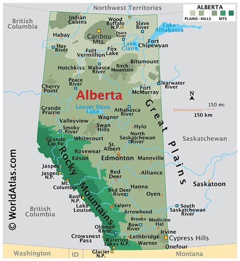 Alberta Maps And Facts Weltatlas