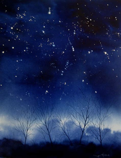 Starry Night Night Sky Painting Starry Night Night Skies