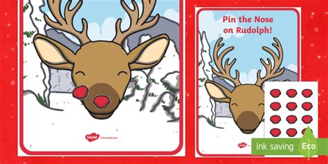 Pin The Nose On Rudolph Game Teacher Made