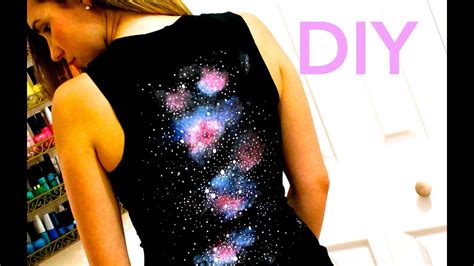 Diy Clothes T Shirt With Galaxy Effect On The Back How To Youtube
