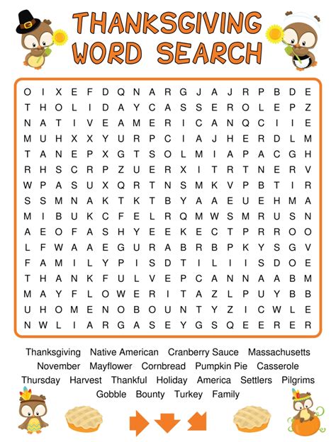 10 Best Thanksgiving Word Search Printable For Adults