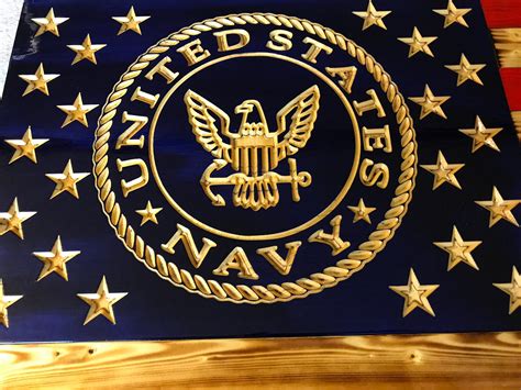 Us Navy Wooden Flag 32x17 Etsy