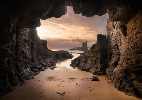 Beach View From Cave Hd Wallpaper Download This Wallp