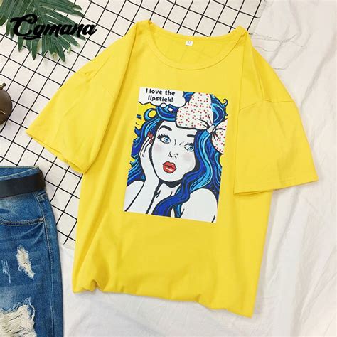 Cgmana Sexy Girl Printed T Shirts 2018 Ulzzang Harajuku Women T Shirt 4 Colors Kawaii T Shirt