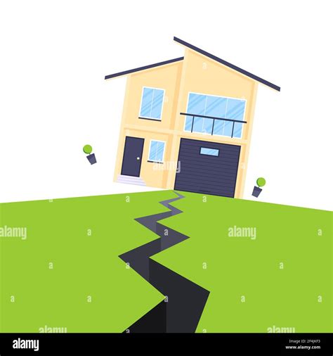 Earthquake House Insurance Concept Flat Style Vector Illustration