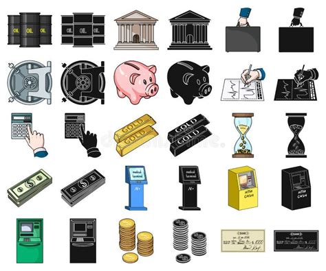 Money And Finance Cartoonblack Icons In Set Collection For Design