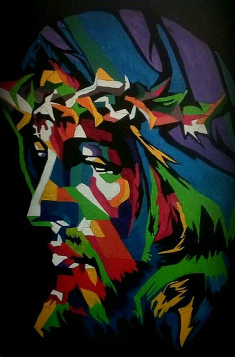 Jesus Christ Abstract Painting On Canvasshop