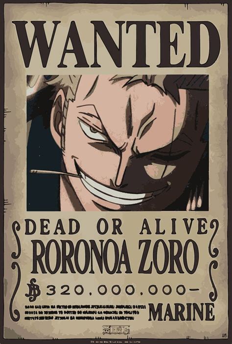 Zoro Wanted En Anime One Piece P Steres Ilustraciones Recomendaciones De Anime