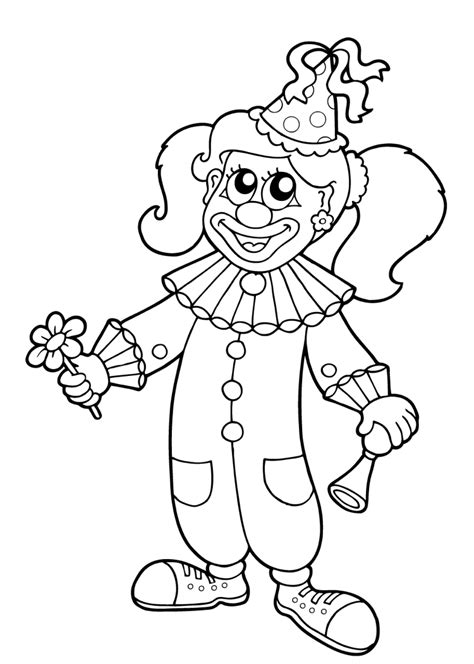Bastelvorlagen clown zum ausdrucken : Clown Karneval Ausmalbild Mädchen #children #print # ...