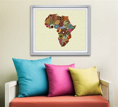 African Map Art African Wall Art African Wall Decor African Shop