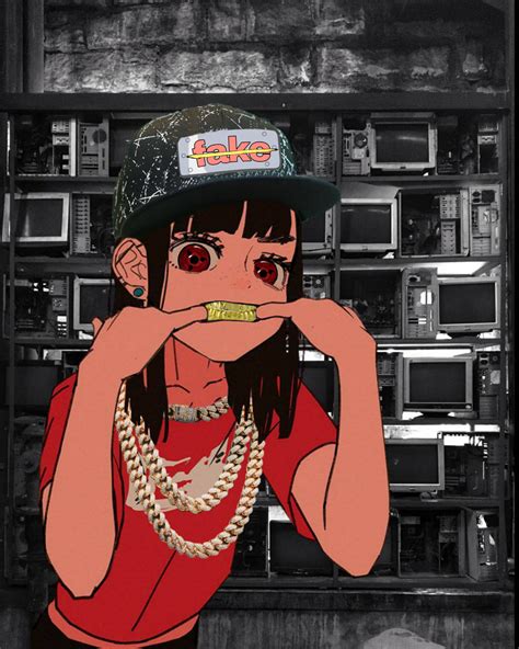 Download Blinged Out Girl Gangster Cartoon Wallpaper