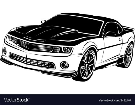 Muscle American Car Royalty Free Vector Image Vectorstock