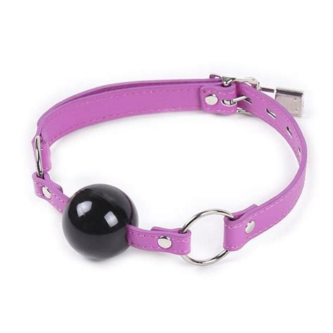 Female Mouth Gag Mouth Stuffed Black Ball Pu Leather Sex Lingerie Exotic Accessories Purple Sky
