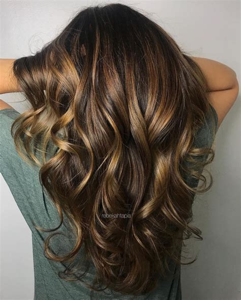 Dark Brown Hair With Chunky Golden Highlights Highlights For Dark Brown Hair Brown Hair Shades