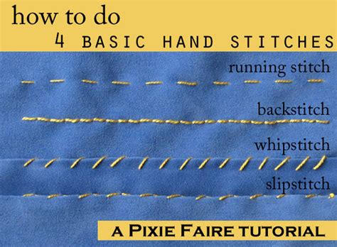How To Do Four Basic Hand Stitches Tutorial On Pixie