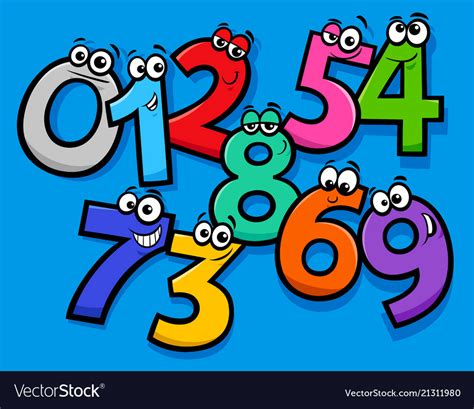 Basic Numbers Cartoon Characters Group Royalty Free Vector