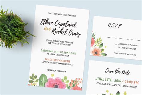 Fully customisable free mockup, customise colors of invites, ribbon, and background. Free Wedding Invitation Set - Free Design Resources