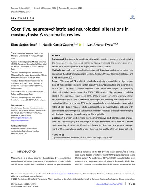 Pdf Cognitive Neuropsychiatric And Neurological Alterations In