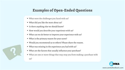 Examples Of Open Ended Questions In A Survey