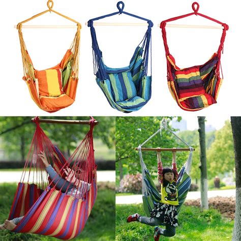 Outdoor Canvas Hammock Chair Swing Hanging Chair Relax Soft Indoor