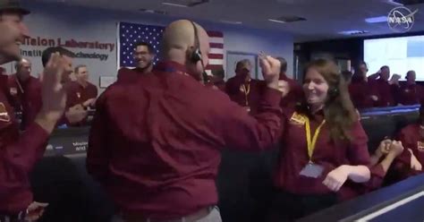 Nasa Employees Celebrate Mars Landing With Impressive Handshake Nasa