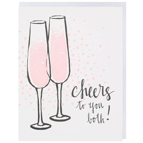 Champagne Flutes Wedding Card Wedding Congratulations Smudge Ink