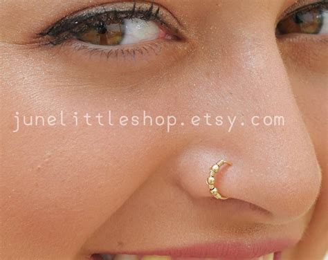 Thin Small Nose Hoop Piercing Ring Tight 24g 22g 20g Nose Ring Etsy