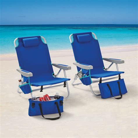 2 Pack Mainstays Reclining Beach And Event Backpack Chair With Cooler Bag