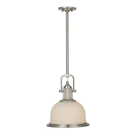 Feiss Parker Place Retro Ceiling Pendant Light In Brushed Steel Finish